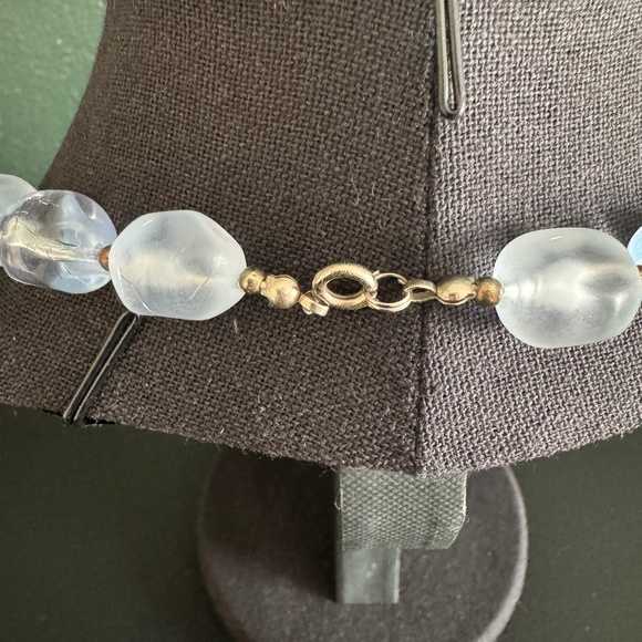 Vintage Blue Lucite with moon-glow 3 necklace stack - Picture 4 of 6